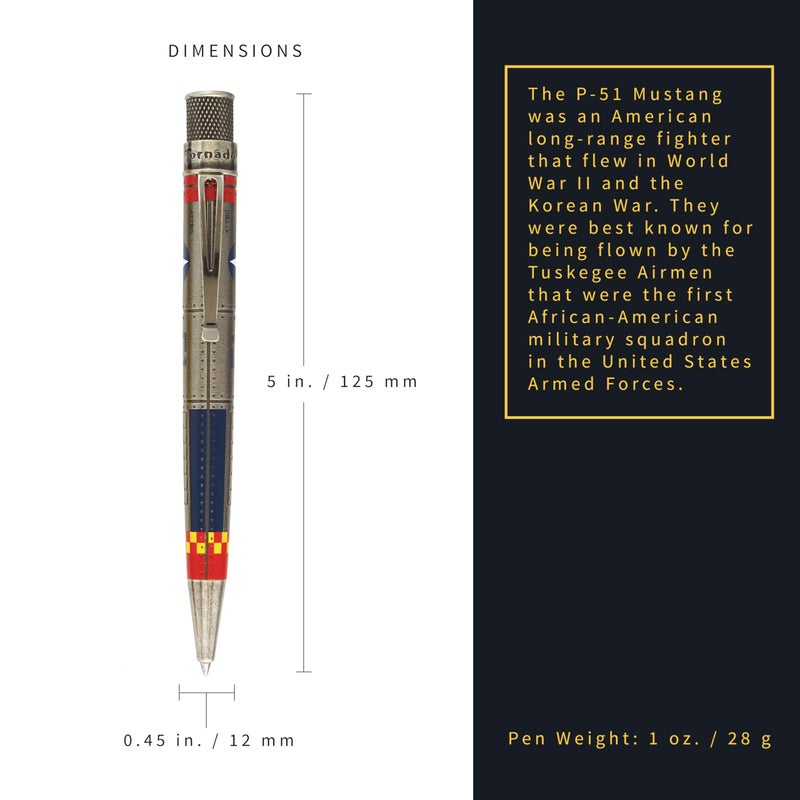 Retro 51 Tornadoâ„¢ Vintage Metalsmith - P-51 Mustang Rollerball Pen - Image 3